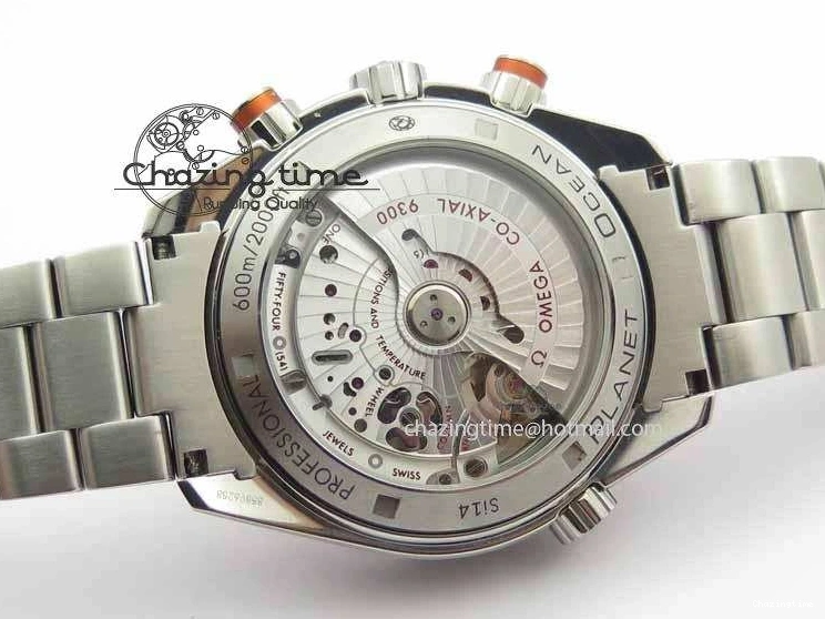0423 Sophisticated Planet Ocean Master Chronometer Chrono SS OM 1:1 Best Edition Orange On SS Bracelet A 8156